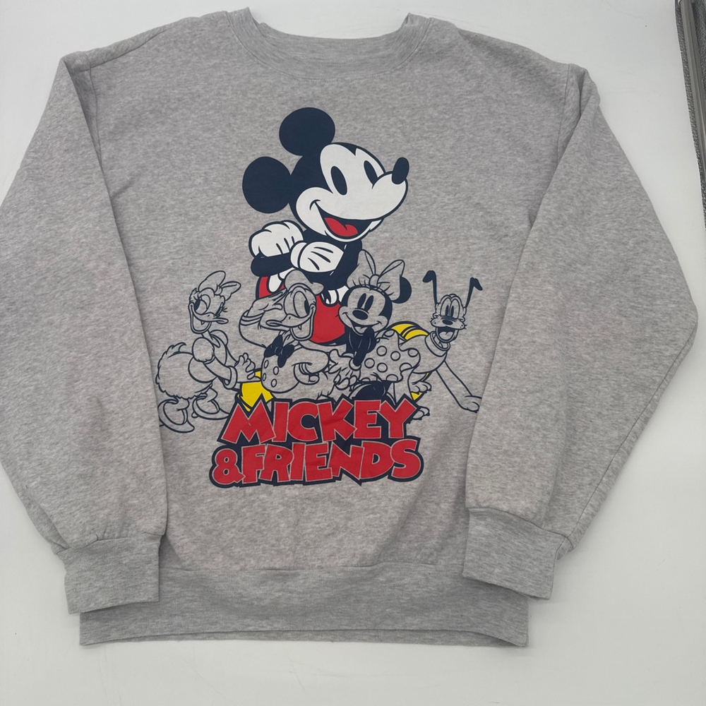 Kids Disney Mickey & Friends Grey Red Sweatshirt Size M (7-9)